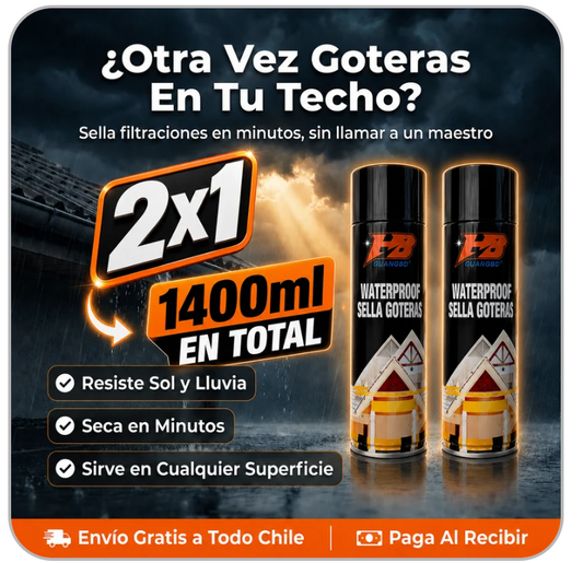 Pack 2x1 Spray Tapa Goteras Sella Filtraciones en Minutos – 1400 ml