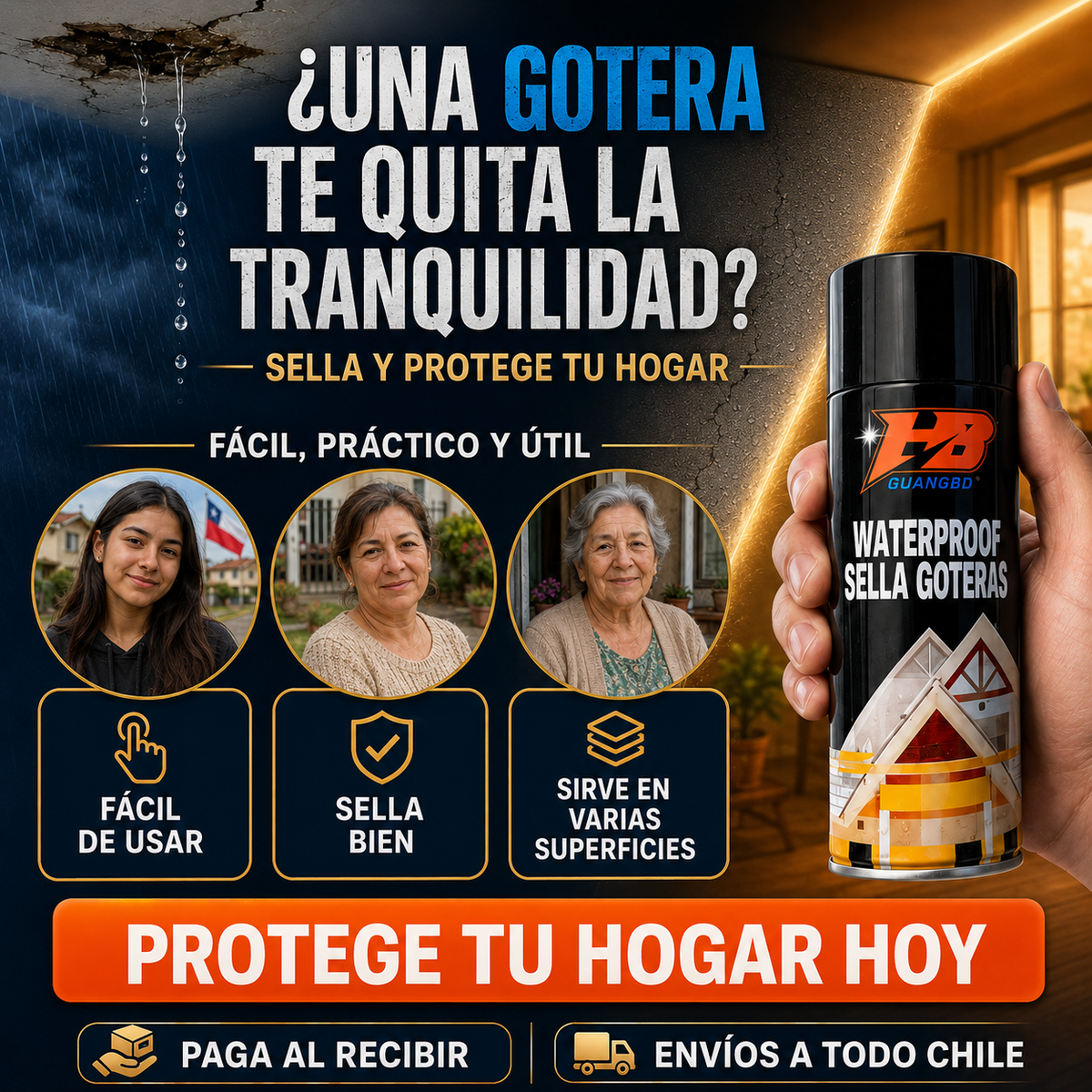 Pack 2x1 Spray Tapa Goteras Sella Filtraciones en Minutos – 1400 ml