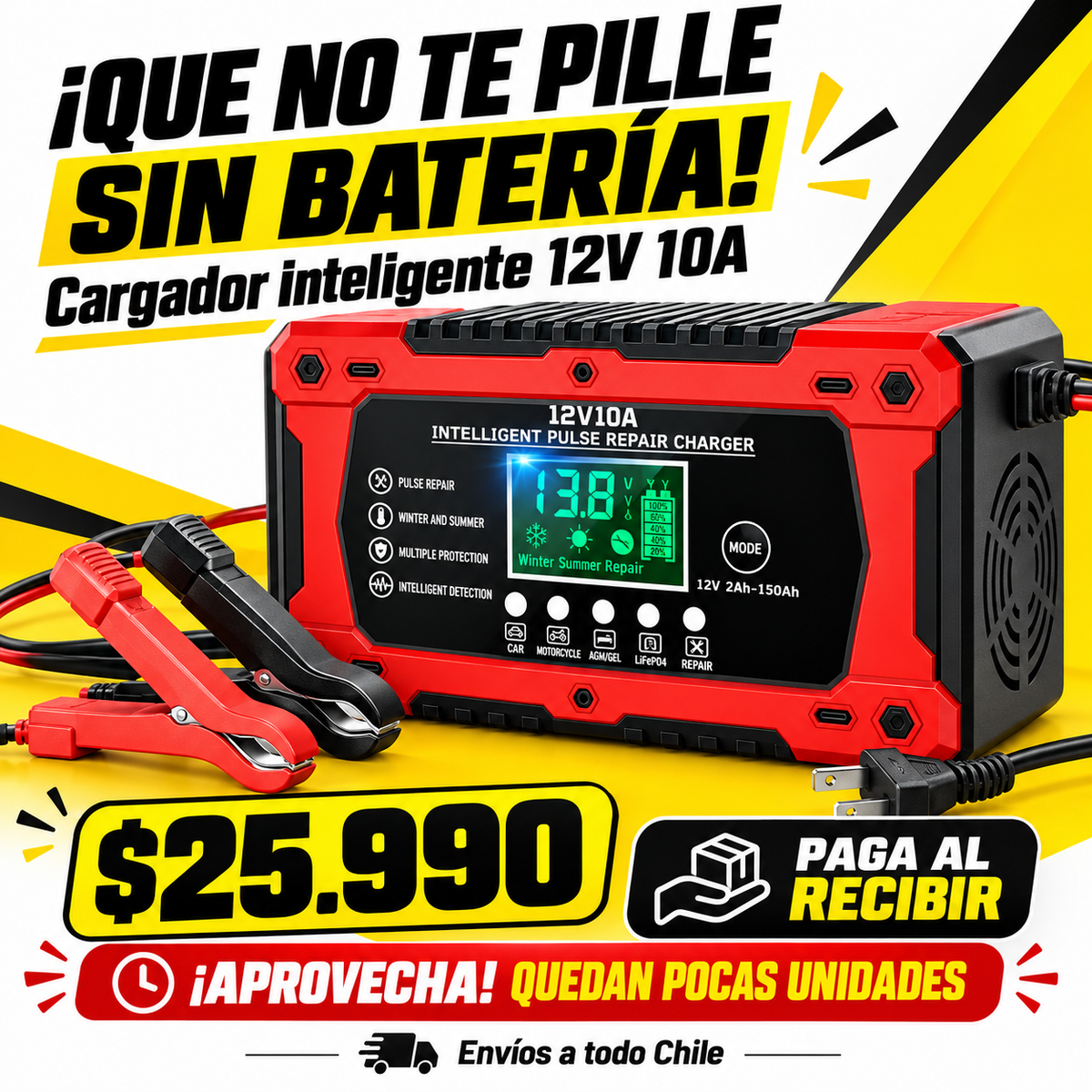 Cargador De Bateria Para Coche 12v