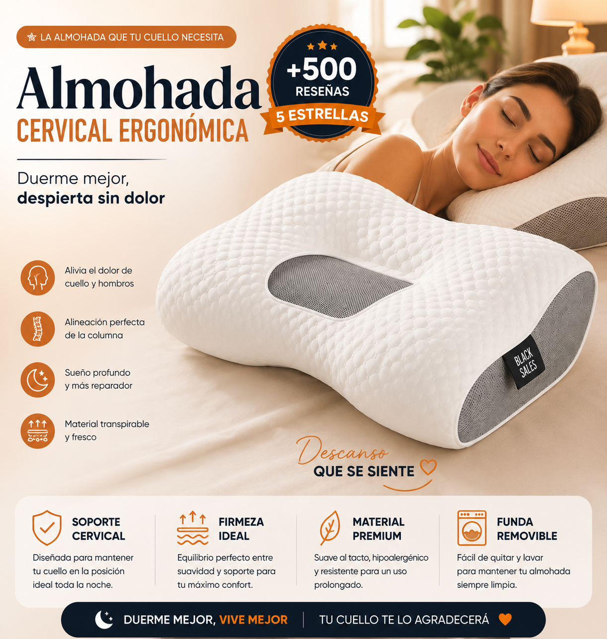 Almohada Cervical Ergonomica 1pcs